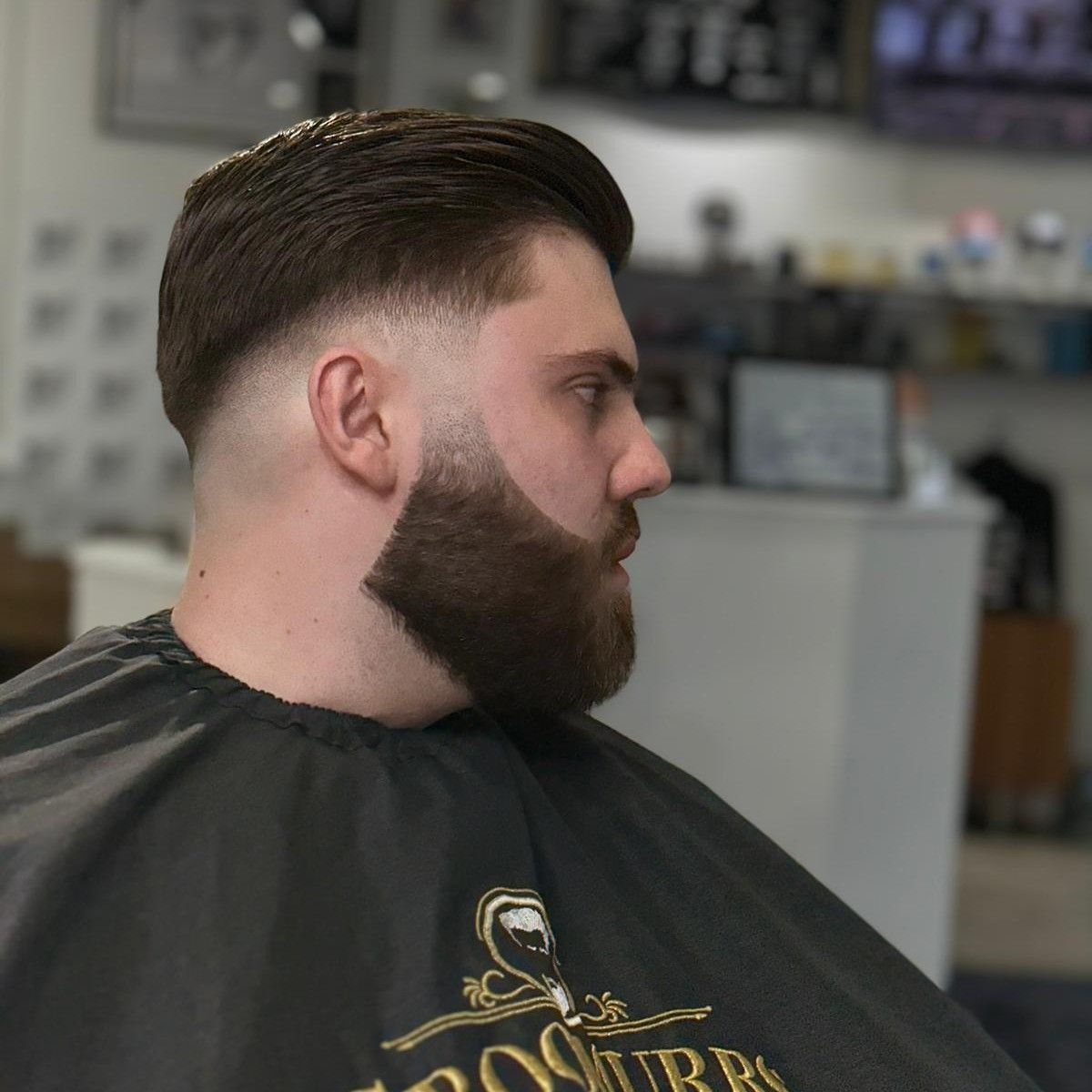 Skin fade with beard blend